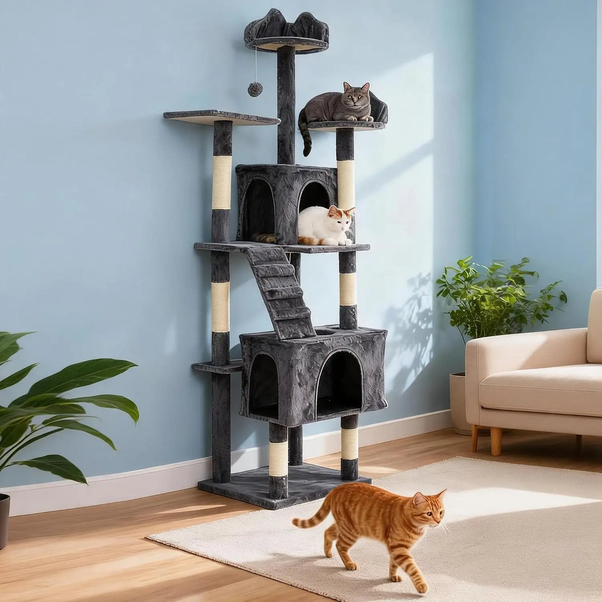 Garvee Heavy Duty Cat Tree Tower With Sisal Scratching Posts