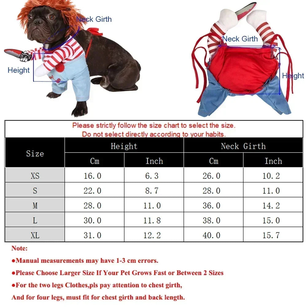 Chucky Inspired Halloween Pet Costume For Dogs And Cats