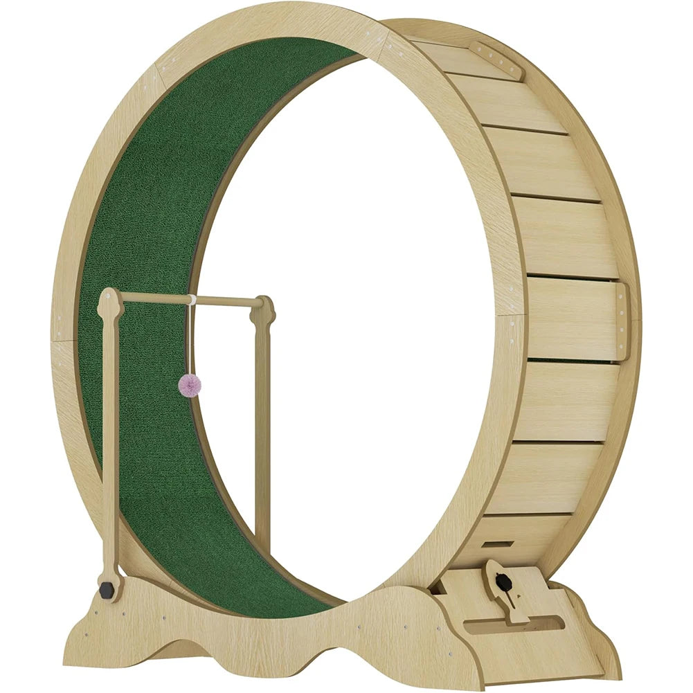 HiMISS Indoor Cat Exercise Wheel With Quiet Wooden Frame