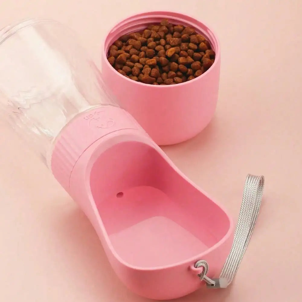 Portable Travel Dog Water Bottle With Food Storage Compartment