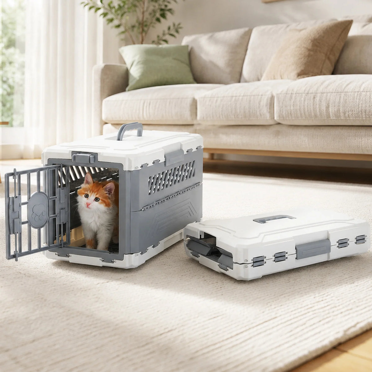 PAWZ Road Foldable Pet Travel Crate With Secure Lock Door
