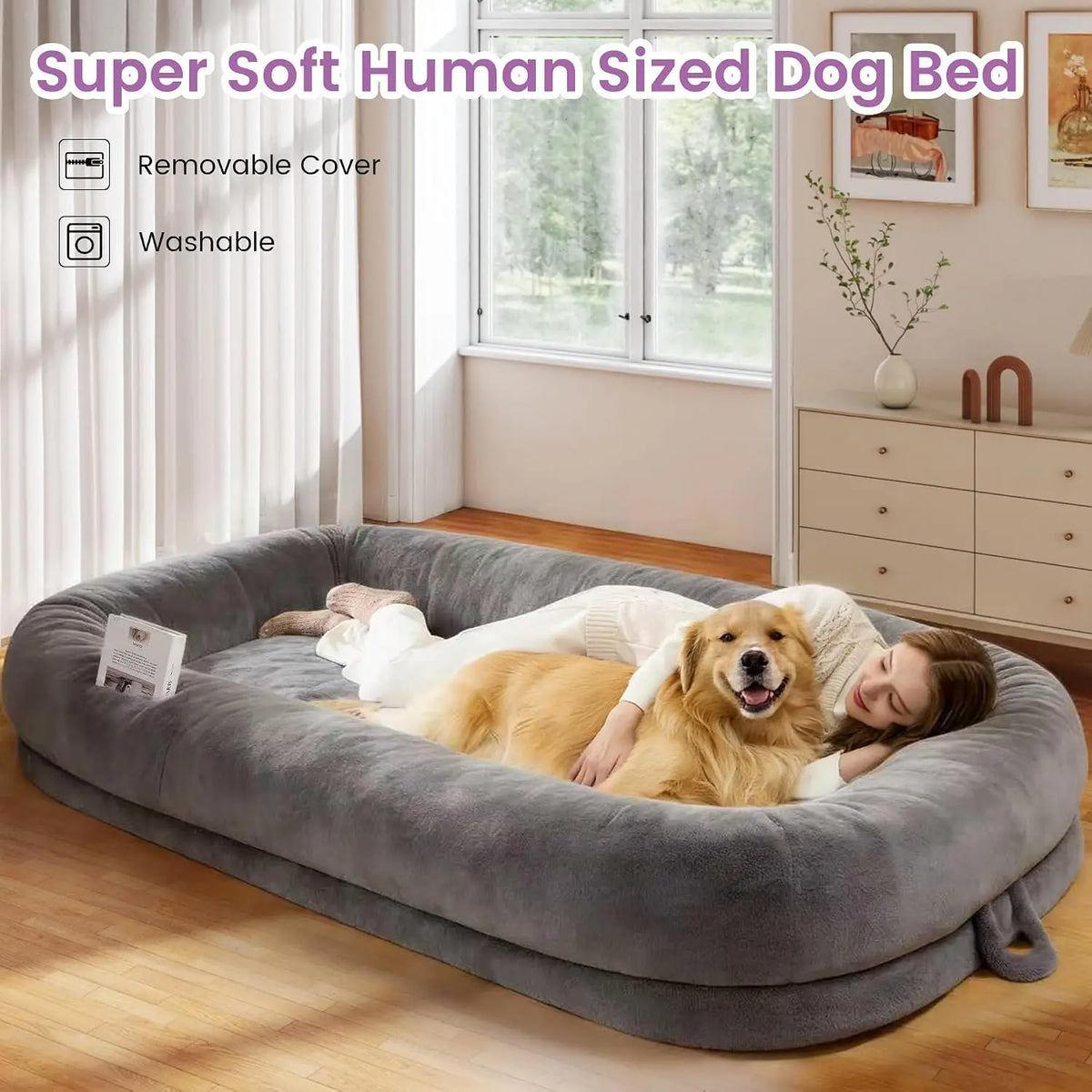 Premium Cotton Platform Bed For Adults And Dogs With Support