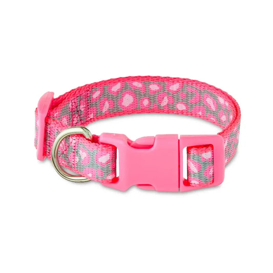 Reflective Adjustable Dog Collar Featuring Cheetah Pattern