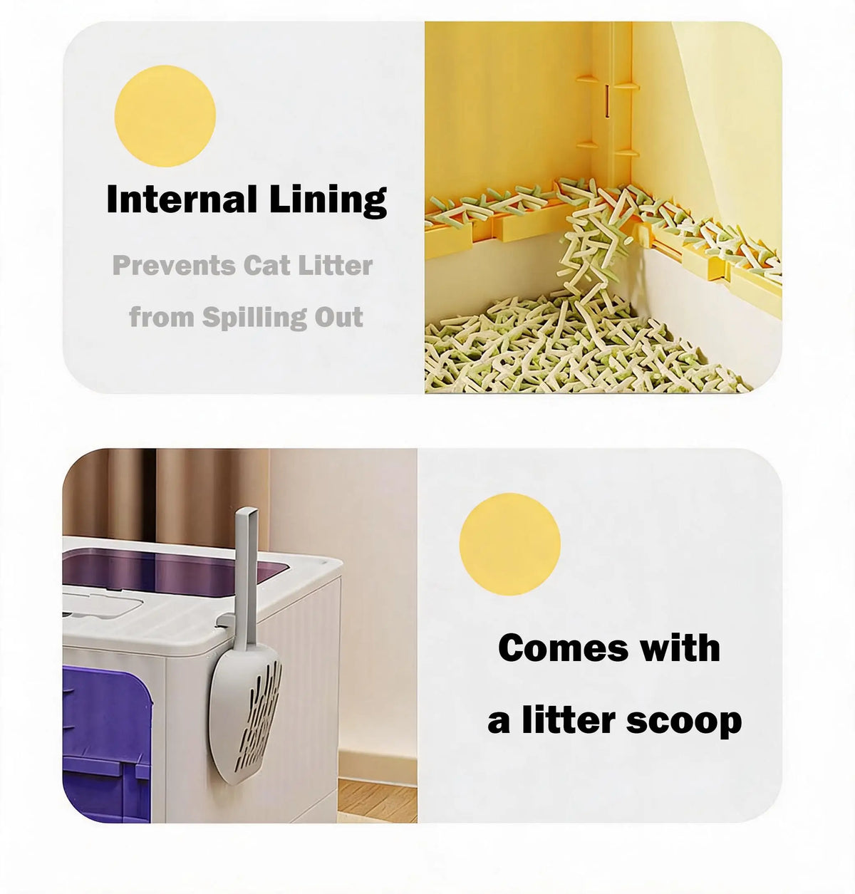 Gaomon Covered Cat Litter Box With Odor Control Slide Tray