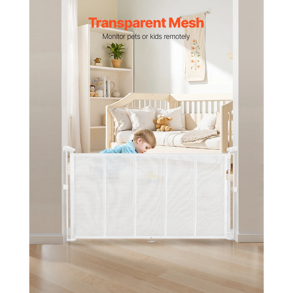 SucceBuy Retractable Baby and Pet Gate for Stairs and Doorways