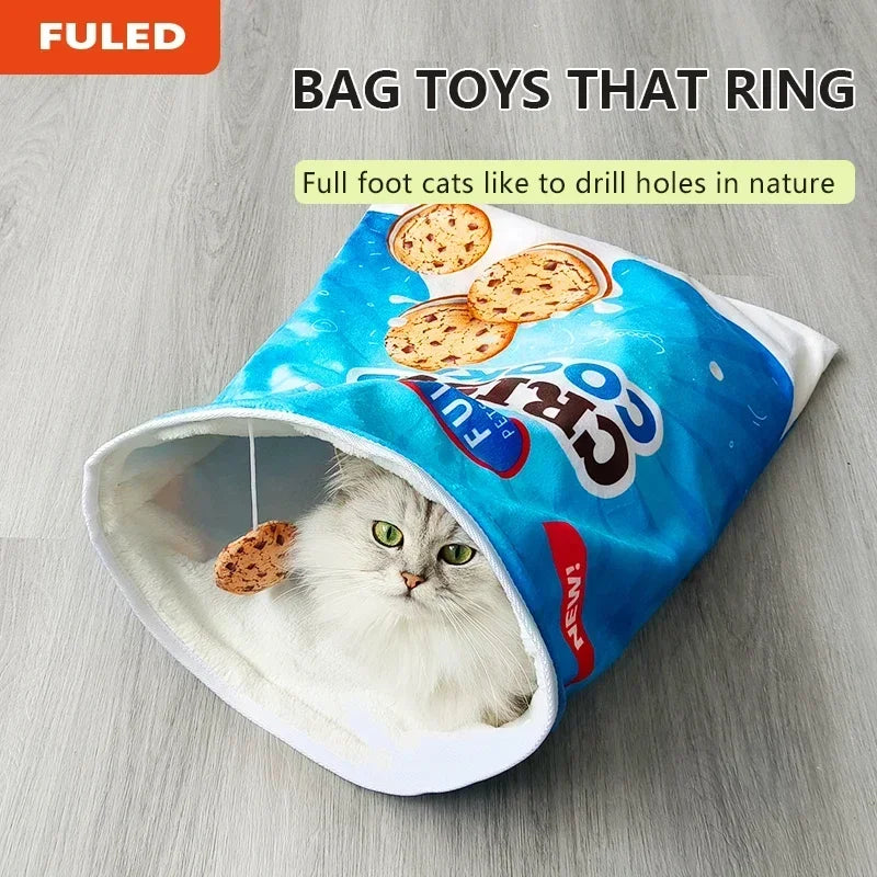 Collapsible Interactive Cat Tunnel With Plush Ball Toy
