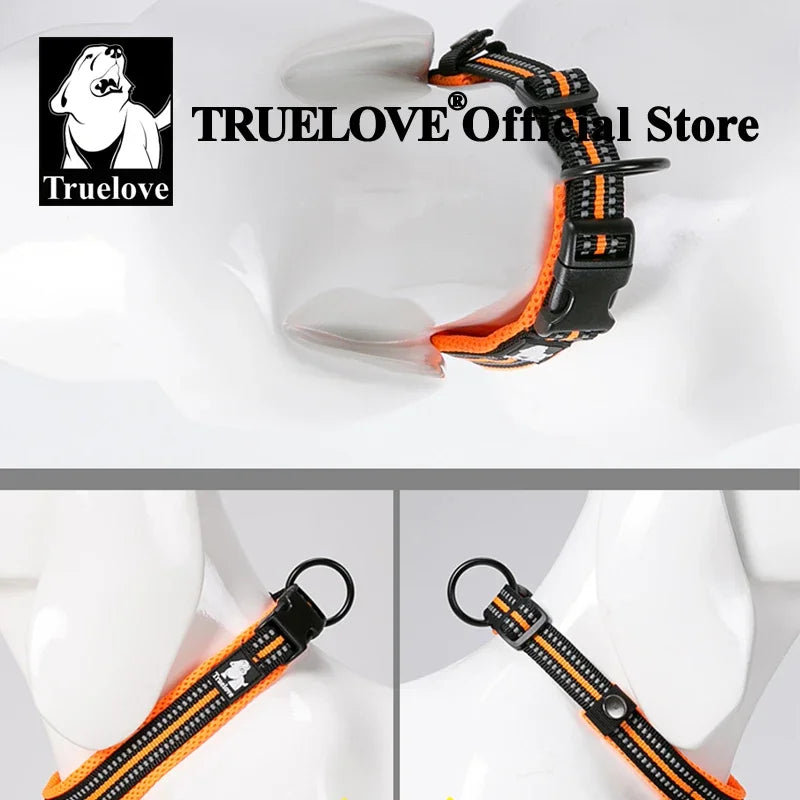 TrueLove Padded Reflective Nylon Adjustable Dog Cat Collar