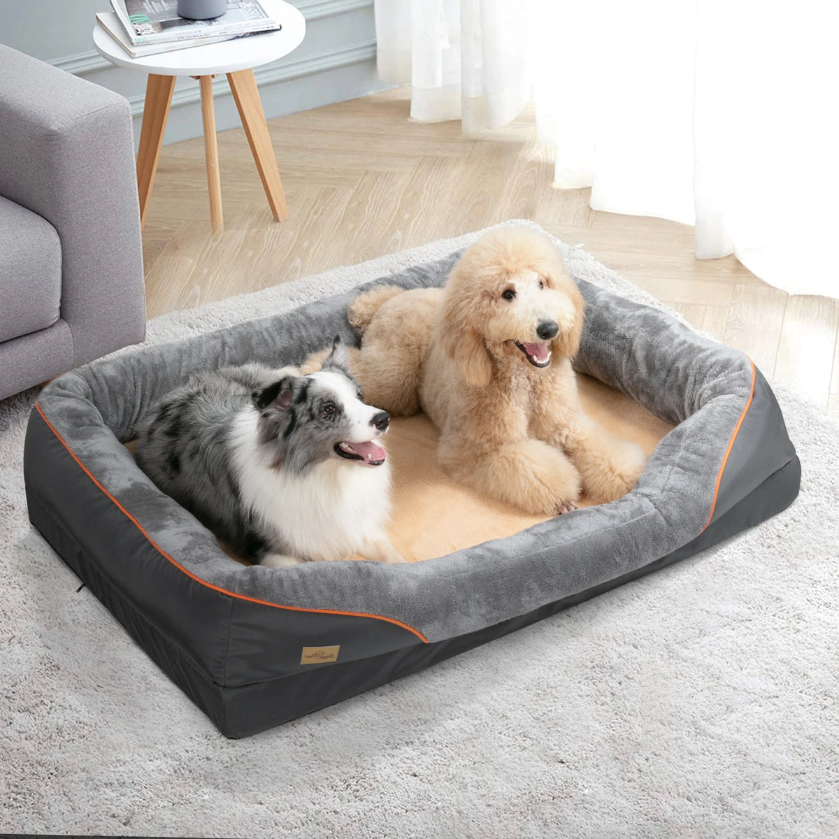 Bingopaw Waterproof Fleece Dog Bed Removable Washable Cover