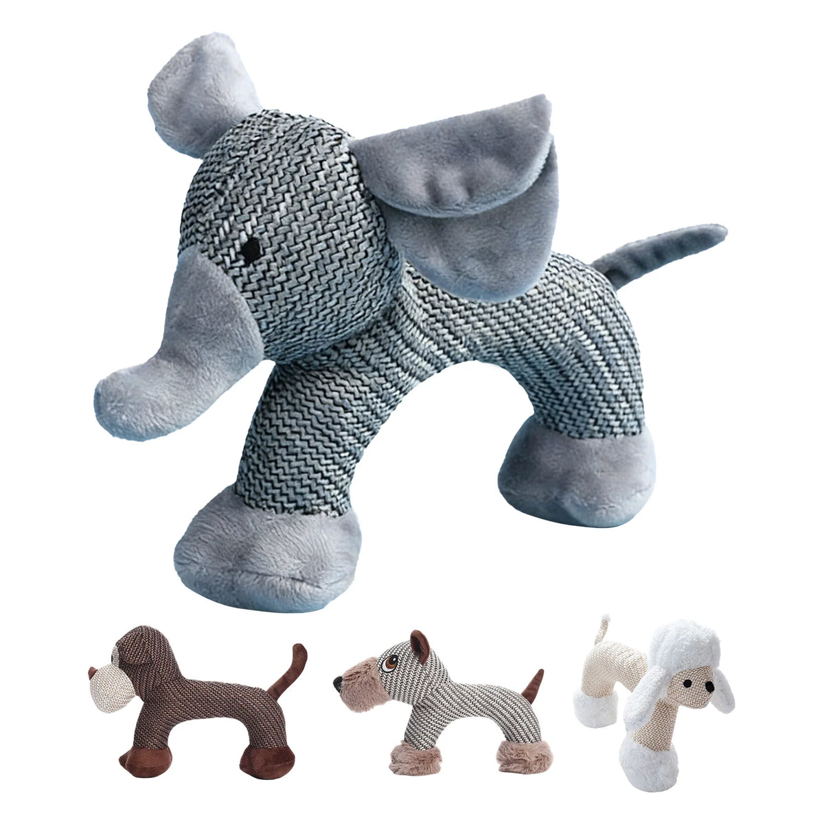 Interactive Plush Squeaky Dog Toy With Cute Animal Shape Design
