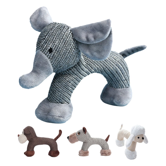 Interactive Plush Squeaky Dog Toy With Cute Animal Shape Design