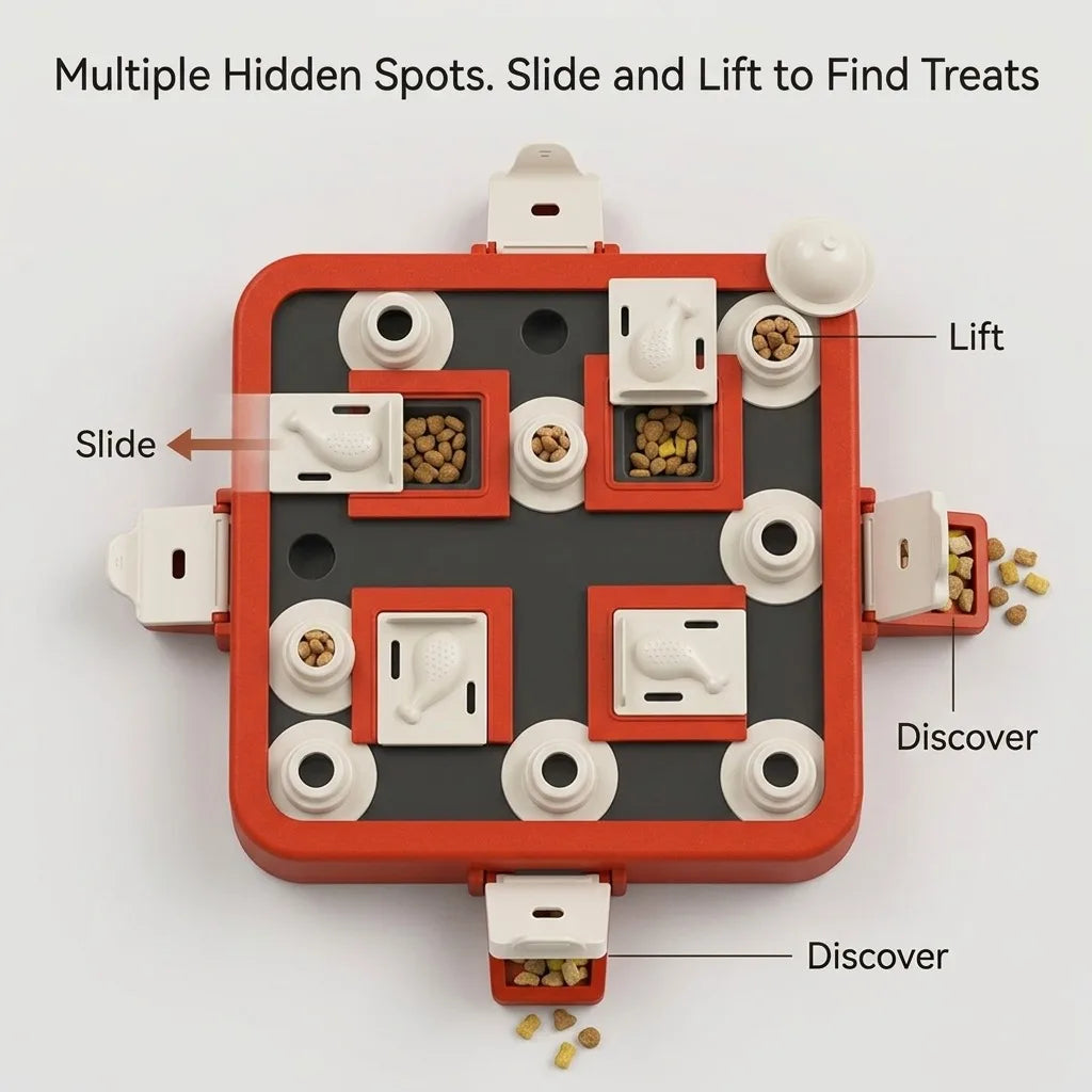 Interactive Dog Puzzle Feeder For Mental Stimulation And Treat Dispensing