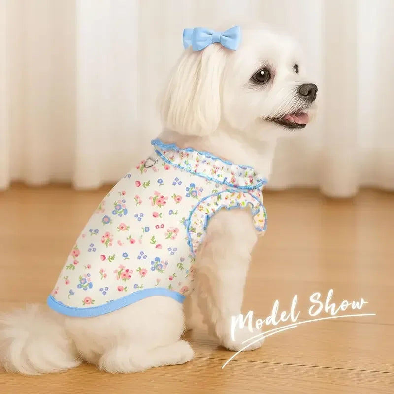 Breathable Summer Ruffle Sleeve Shirt For Small Pets