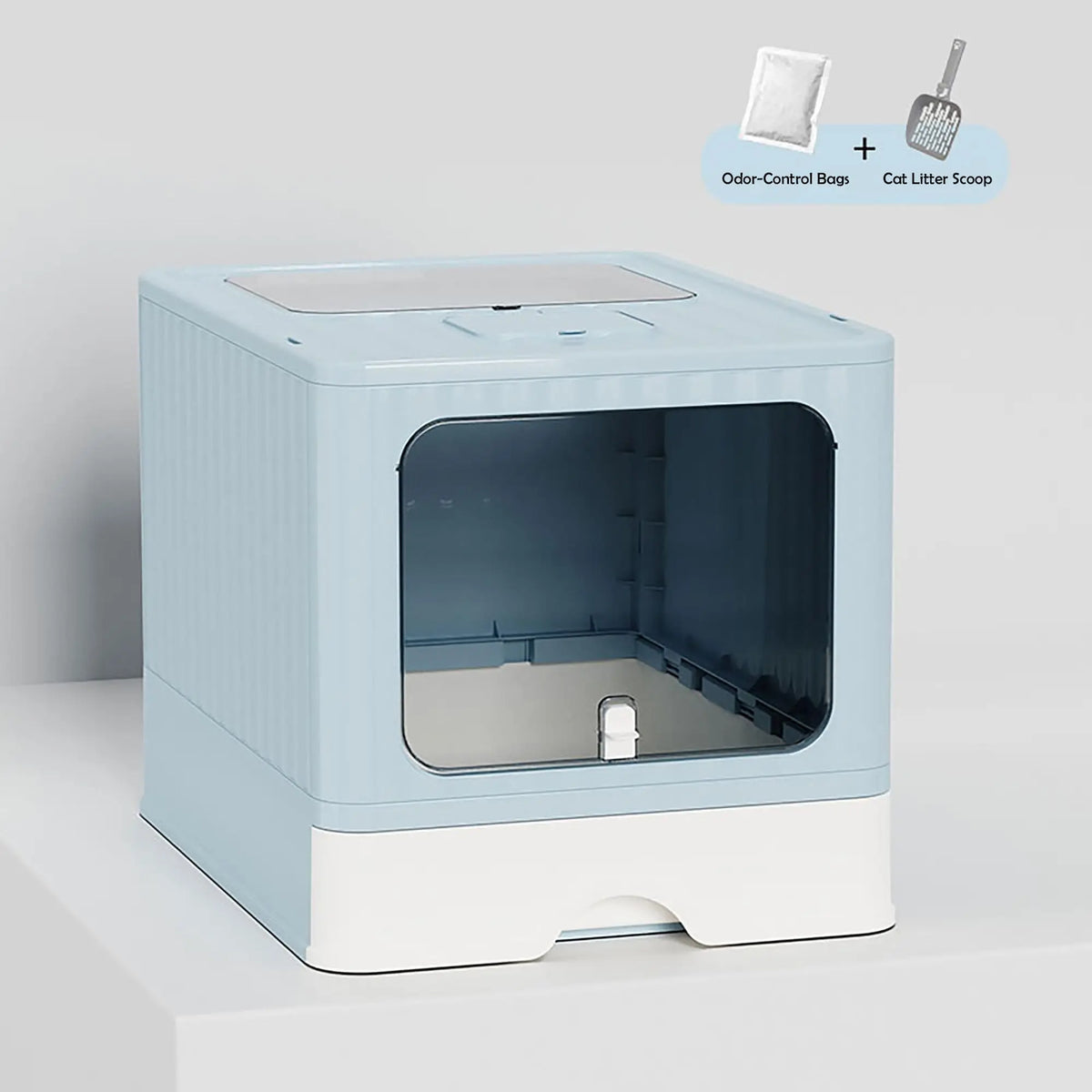 Gaomon Covered Cat Litter Box With Odor Control Slide Tray