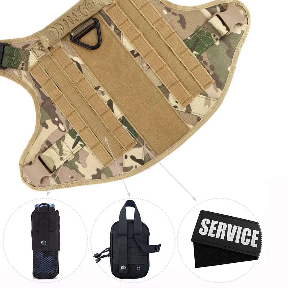 PetraVel Tactical Dog Harness Collar Leash Set For Pets