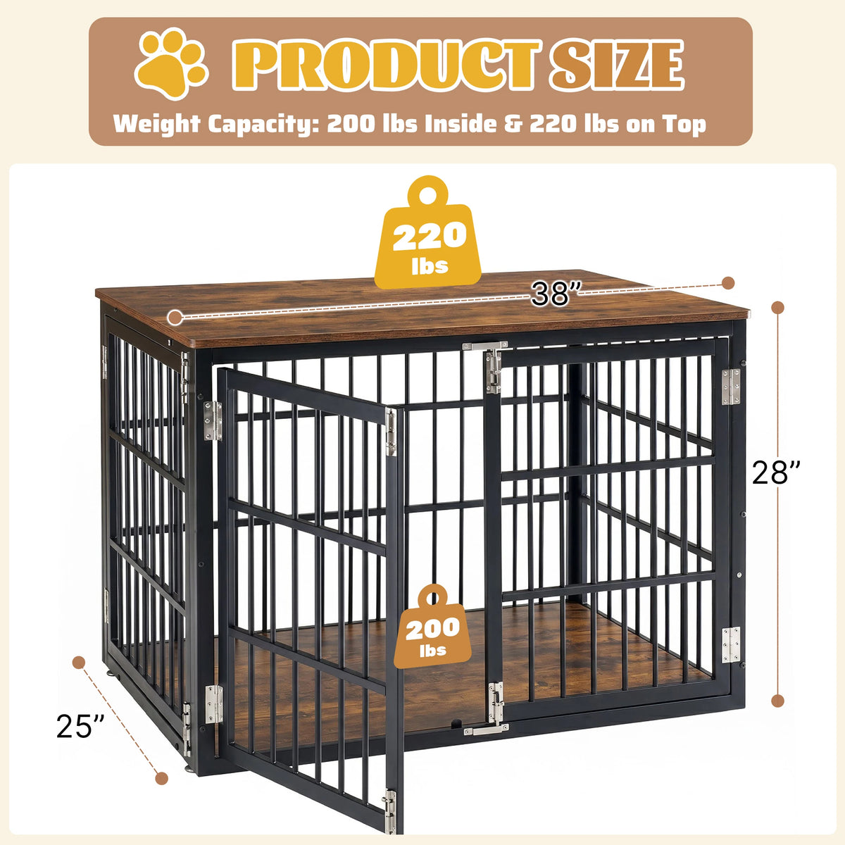 JHK Heavy Duty Double Lock Dog Kennel With Iron Frame