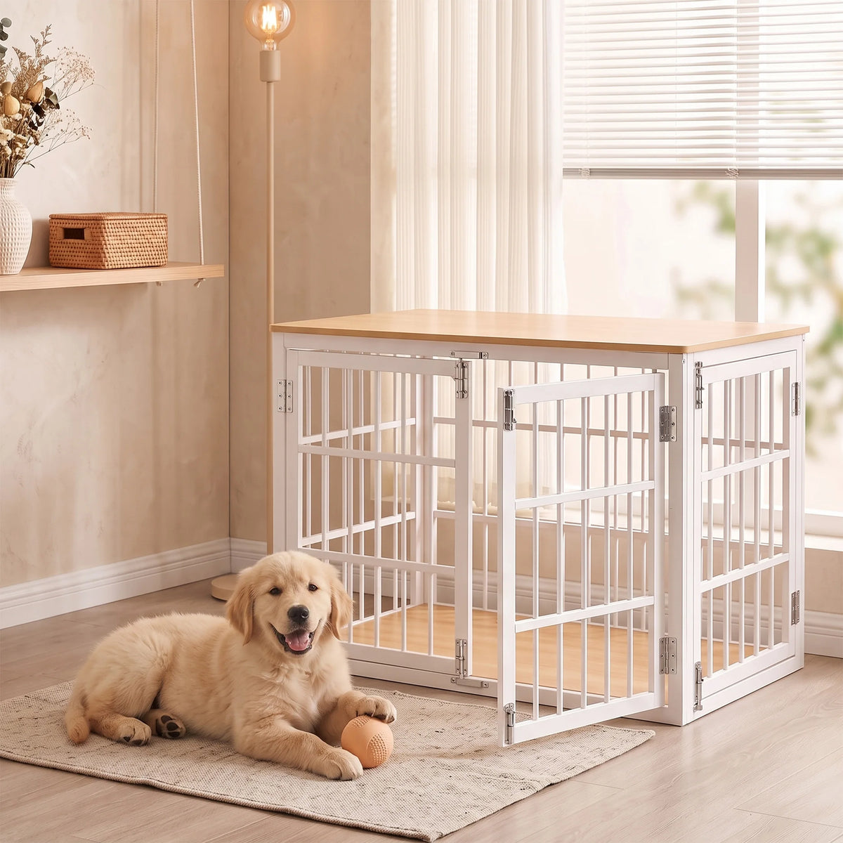 JHK Heavy Duty Double Lock Dog Kennel With Iron Frame