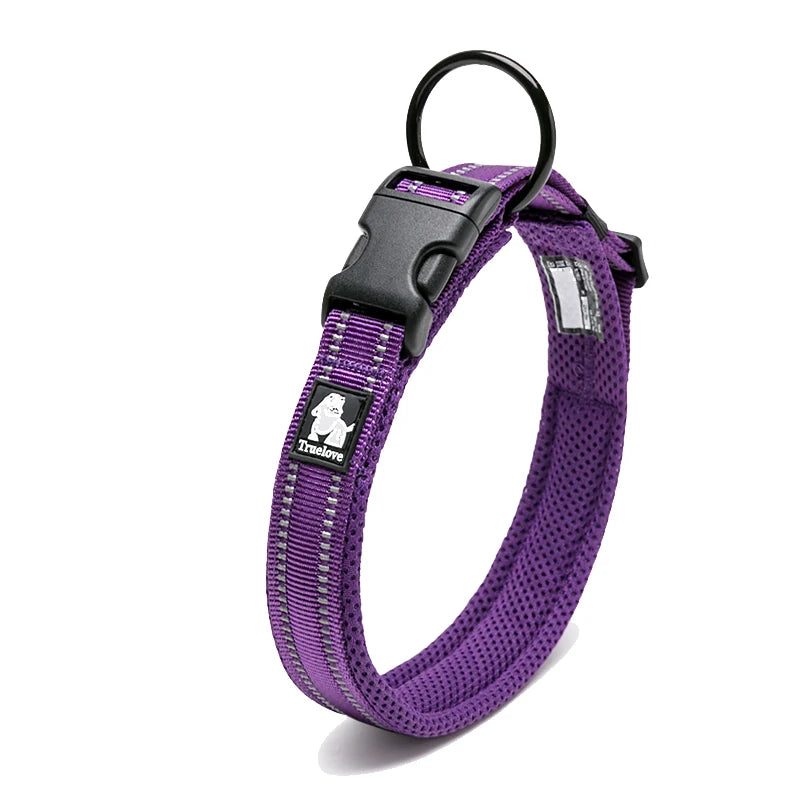Winhyepet Padded Nylon Dog Collar With Comfortable Reflective Buckle