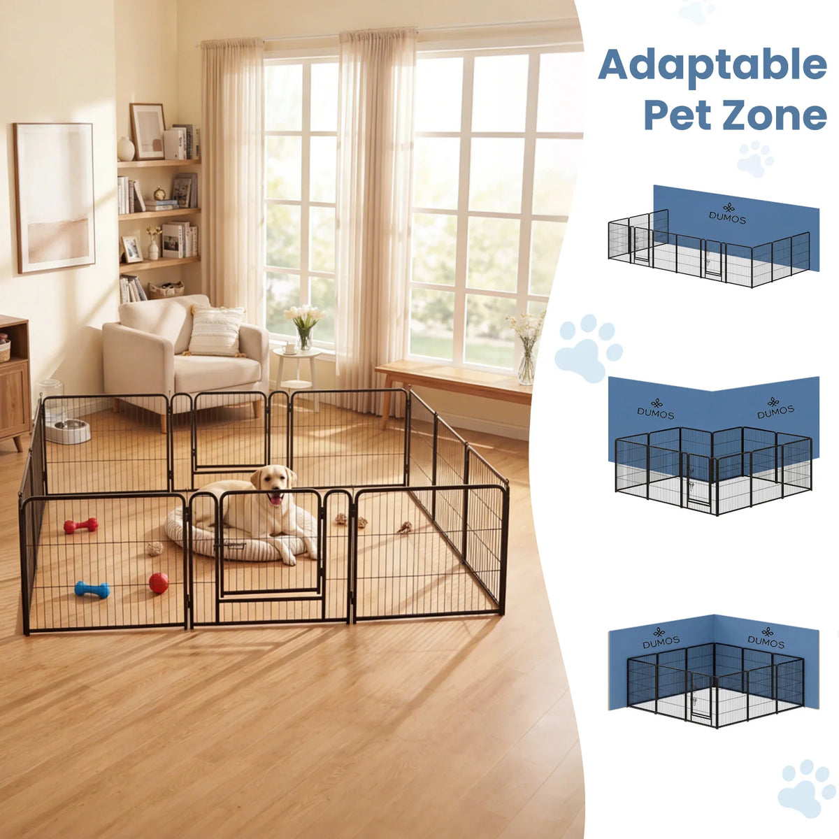 JHK Metal Foldable Pet Playpen For Yard And Outdoor Use