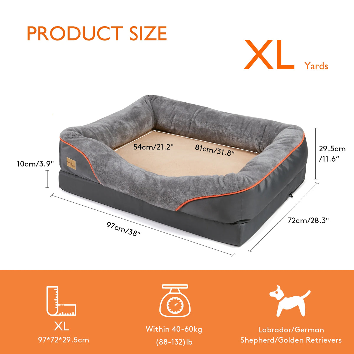 Bingopaw Waterproof Fleece Dog Bed Removable Washable Cover