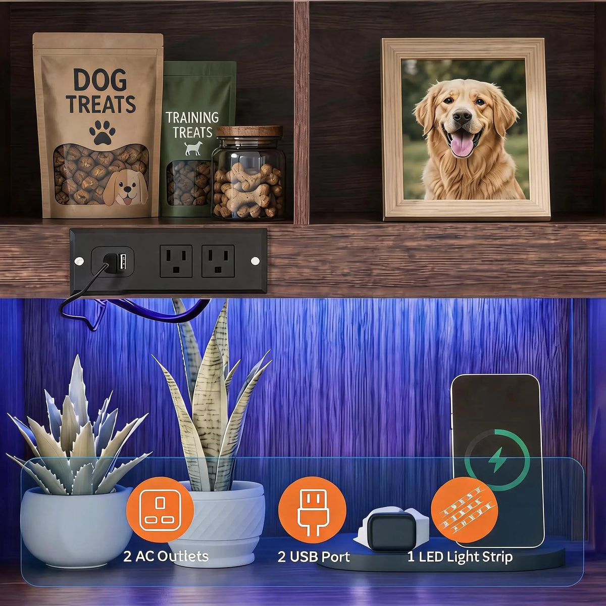 Wooden Dog Crate Furniture Nightstand For Small Pets