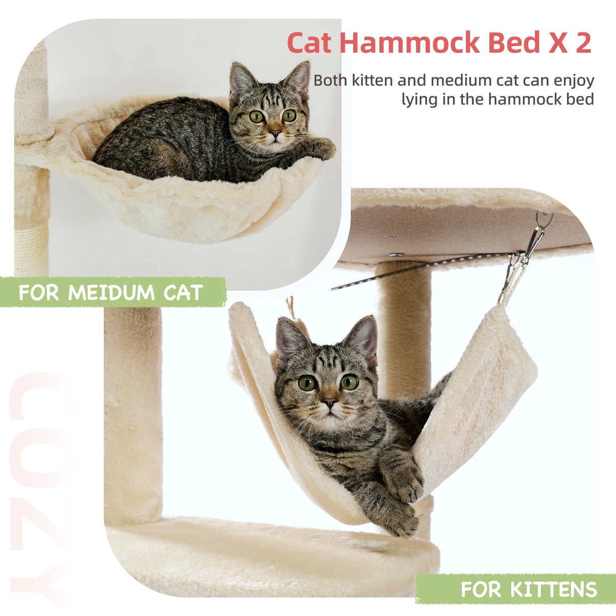 PAWZ Road Adjustable Cat Tower With Durable Scratching Posts