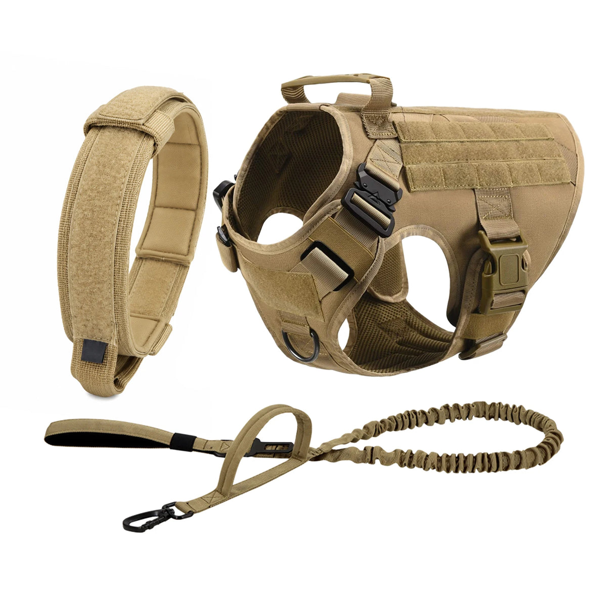 Petravel Tactical Dog Harness Padded Quick Release Molle Vest