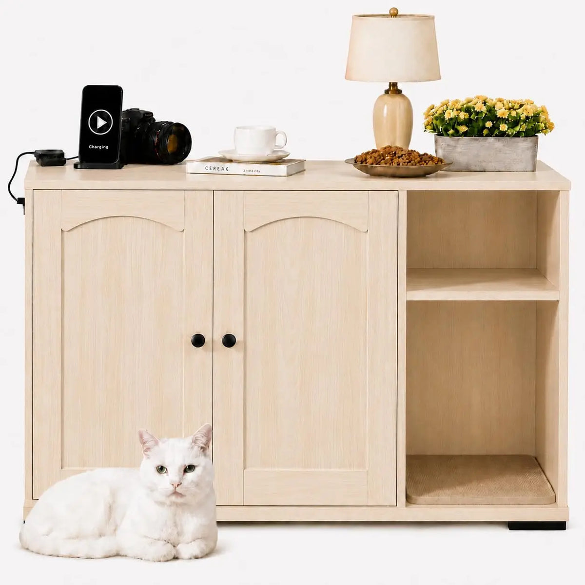 Garvee Cat Litter Box Enclosure Cabinet For Automatic Systems