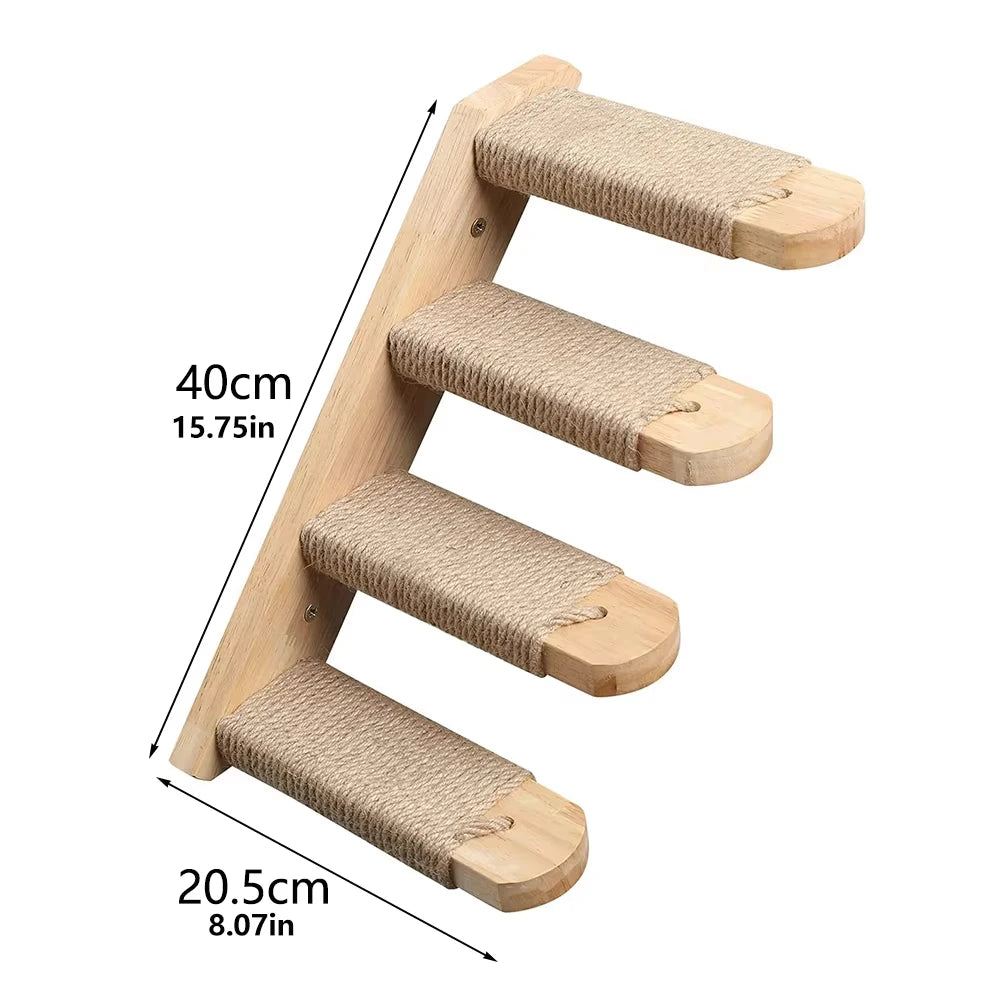 CWV Wall Mounted Cat Shelves With Moon Star Wooden Platforms