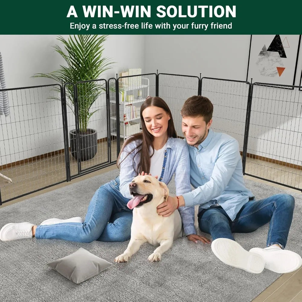 Garvee Metal Pet Fence Panels Stackable Indoor Cage Kit