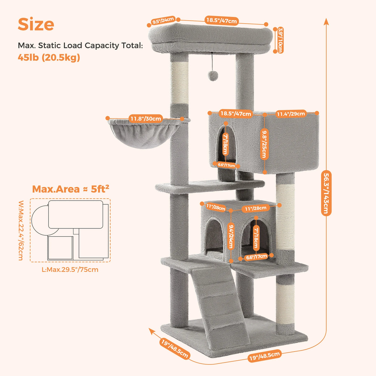 PAWZ Road Four Tier Cat Condo Featuring Hammock And Posts