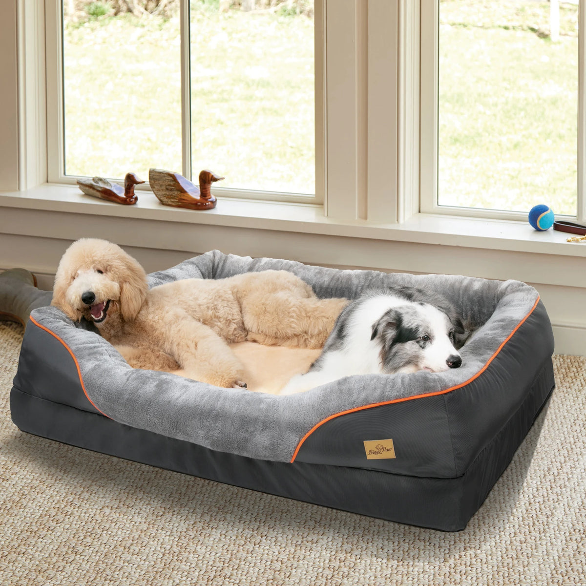 Bingopaw Waterproof Fleece Dog Bed Removable Washable Cover