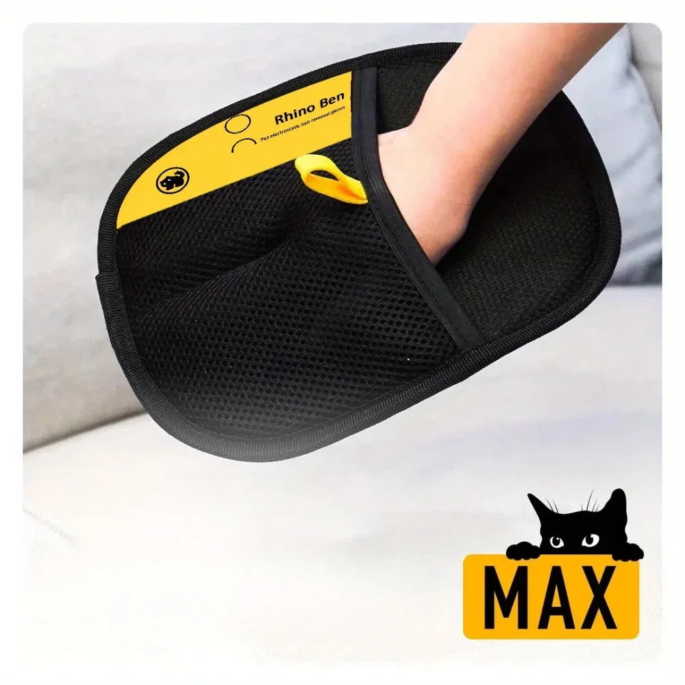 Double Sided Pet Hair Removal Grooming Gloves For Cats
