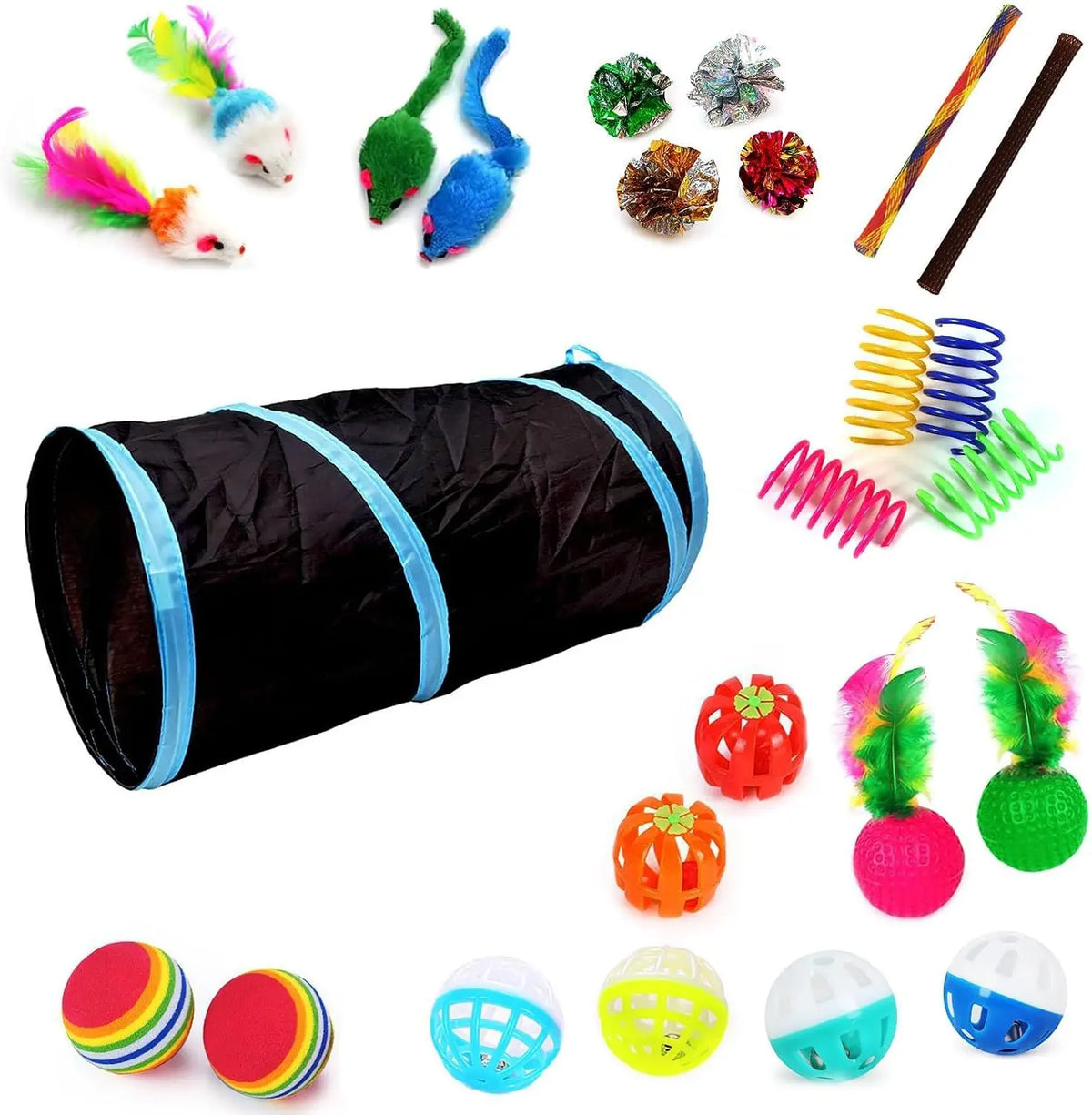 Premium Cat Toy Set Featuring Interactive Cloth Tunnel