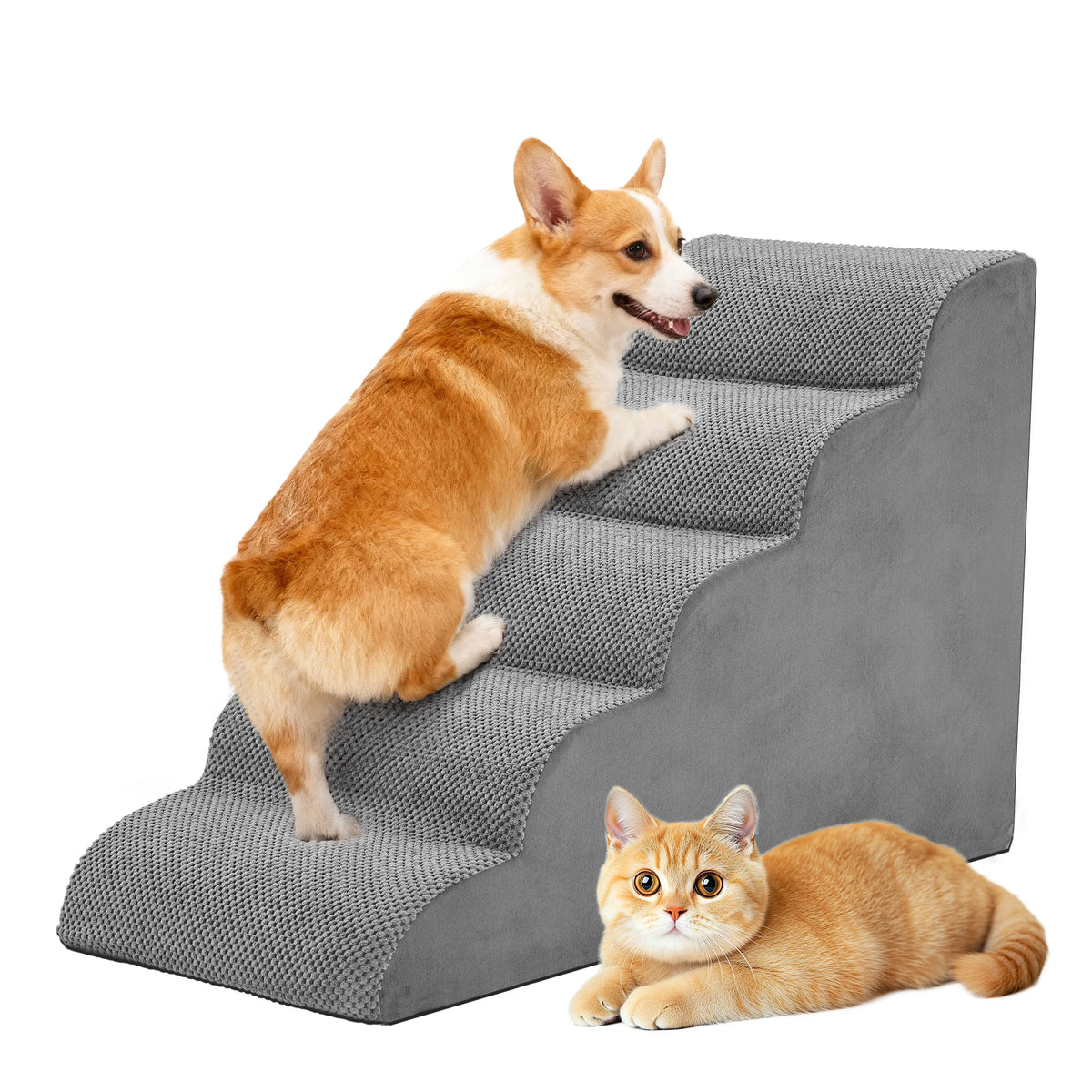Curved High Density Foam Pet Stairs For Small Dogs