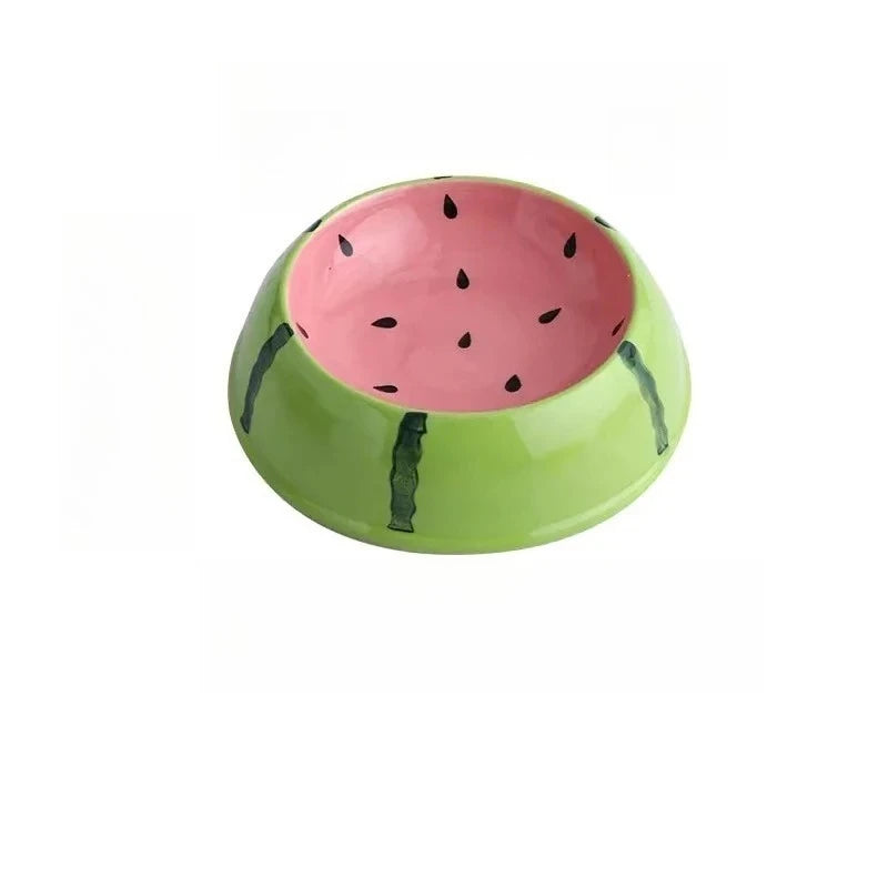 Cute Fruit Pet Ceramic Food Bowl For Cats And Dogs