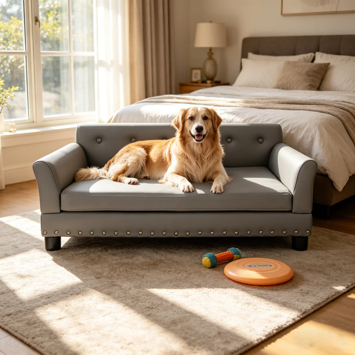 Bingopaw Elevated Dog Sofa With Removable Waterproof Cushion