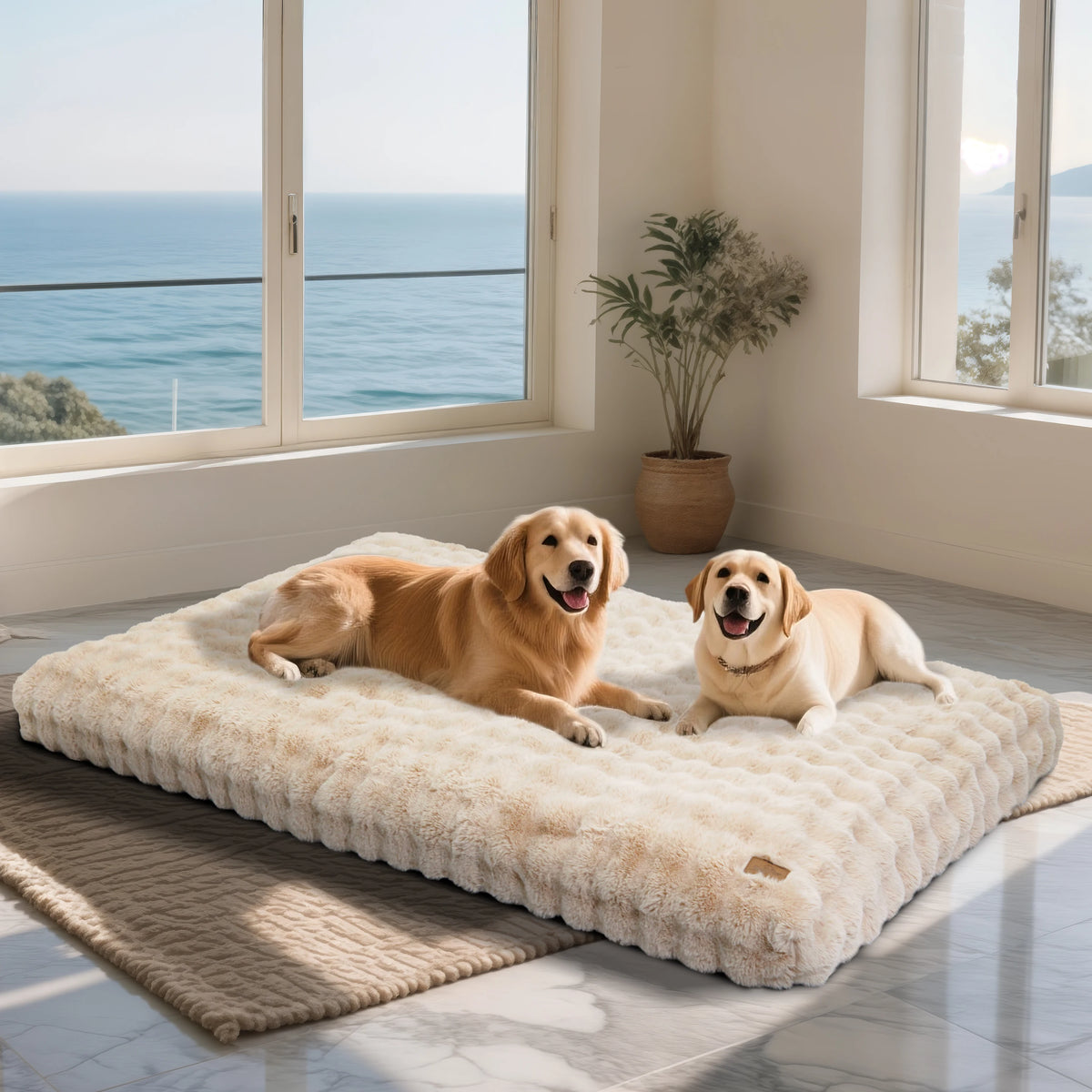 Bingopaw Ultra Soft Plush Dog Bed With Thick Comfort Foam