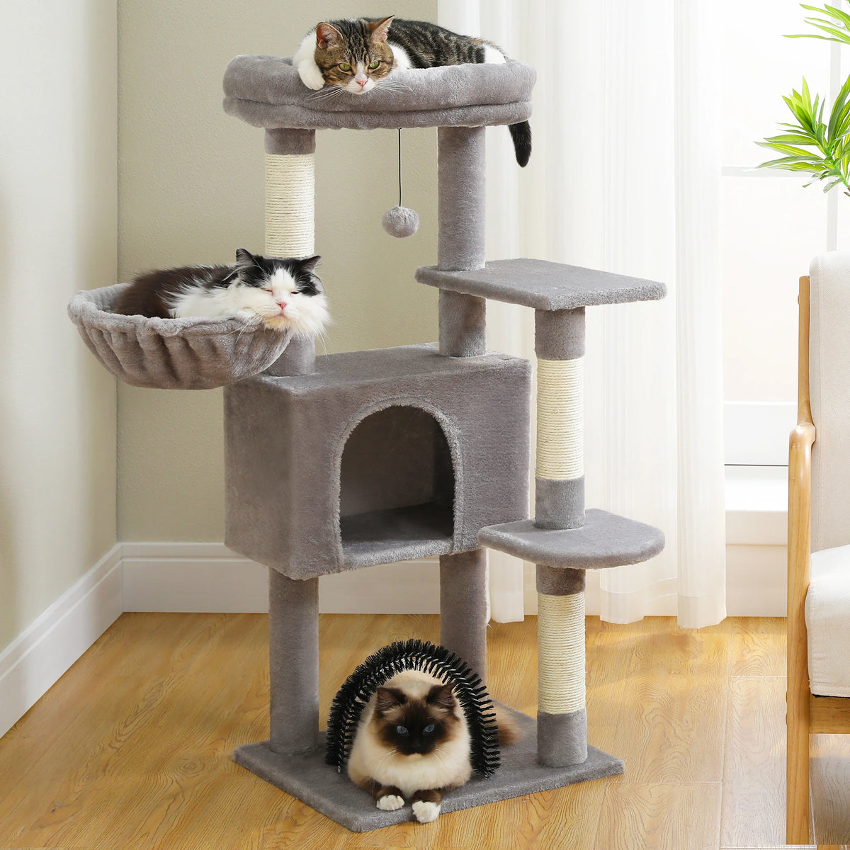 PAWZ Road Four Tier Cat Condo Featuring Hammock And Posts