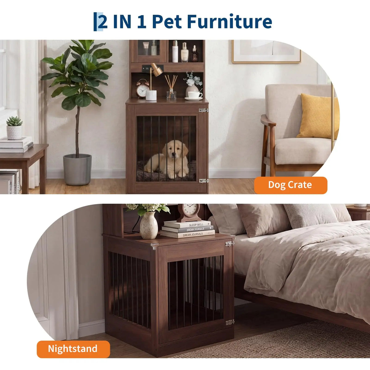 Wooden Dog Crate Furniture Nightstand For Small Pets