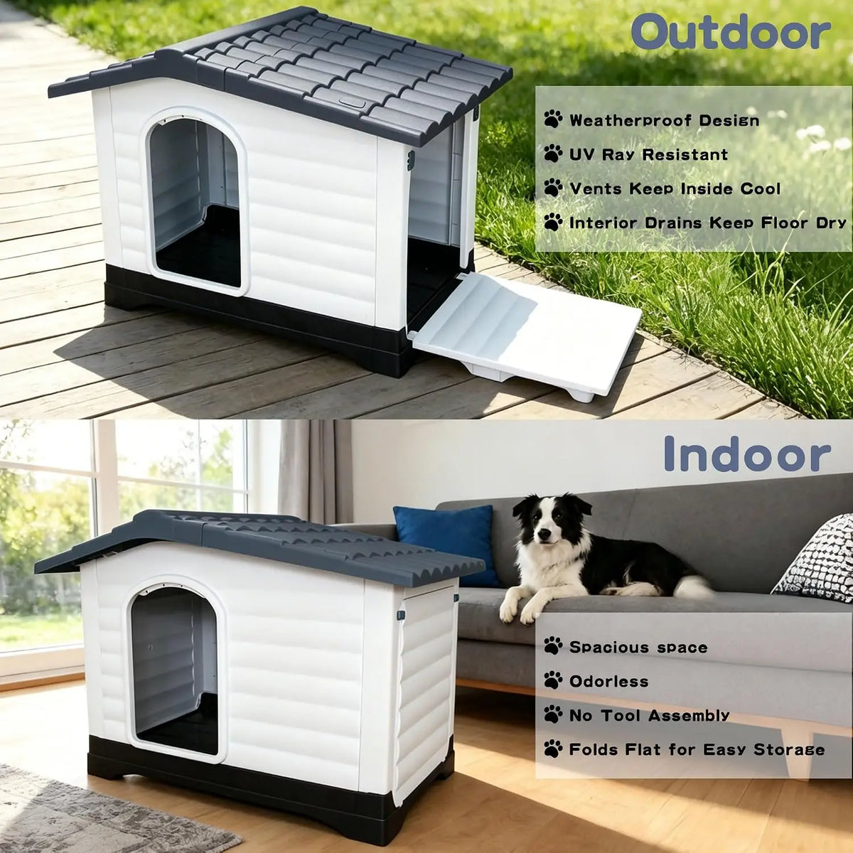 Twister Waterproof Two Door Elevated Pet House For Dogs