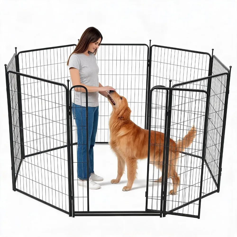 Garvee Metal Pet Fence Panels Stackable Indoor Cage Kit