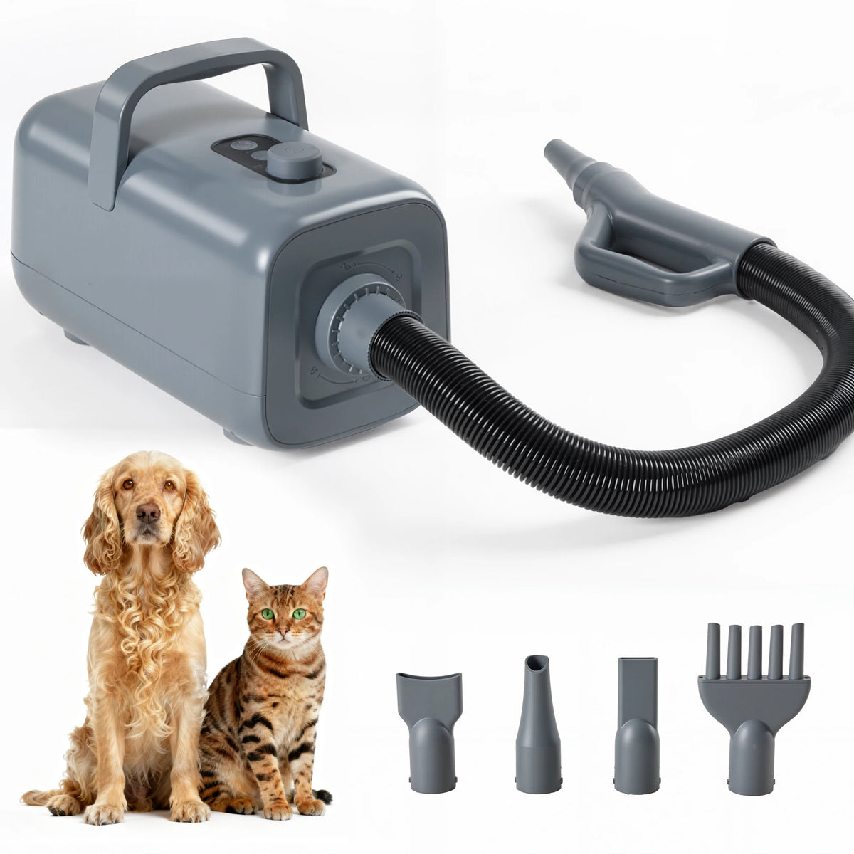 Quiet Pet Grooming Hair Dryer With Multiple Heat And Speed Controls