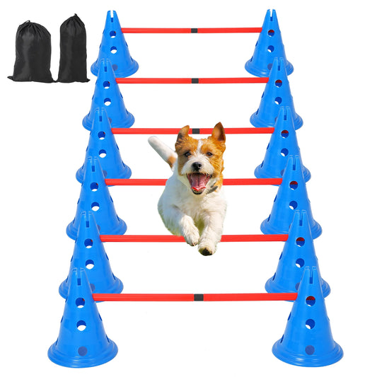 Adjustable Dog Agility Training Hurdle Cone Set For Pets