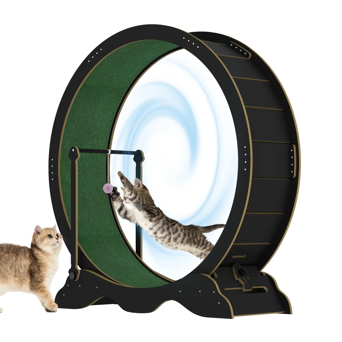 HiMISS Indoor Cat Exercise Wheel With Quiet Wooden Frame