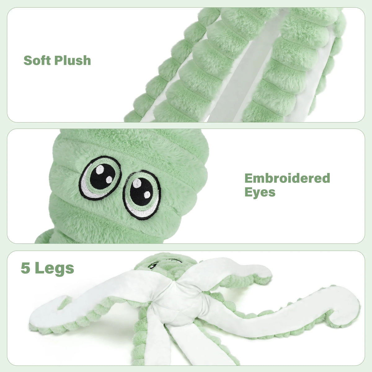 Octopus Squeaky Plush Interactive Dog Chew And Play Toy