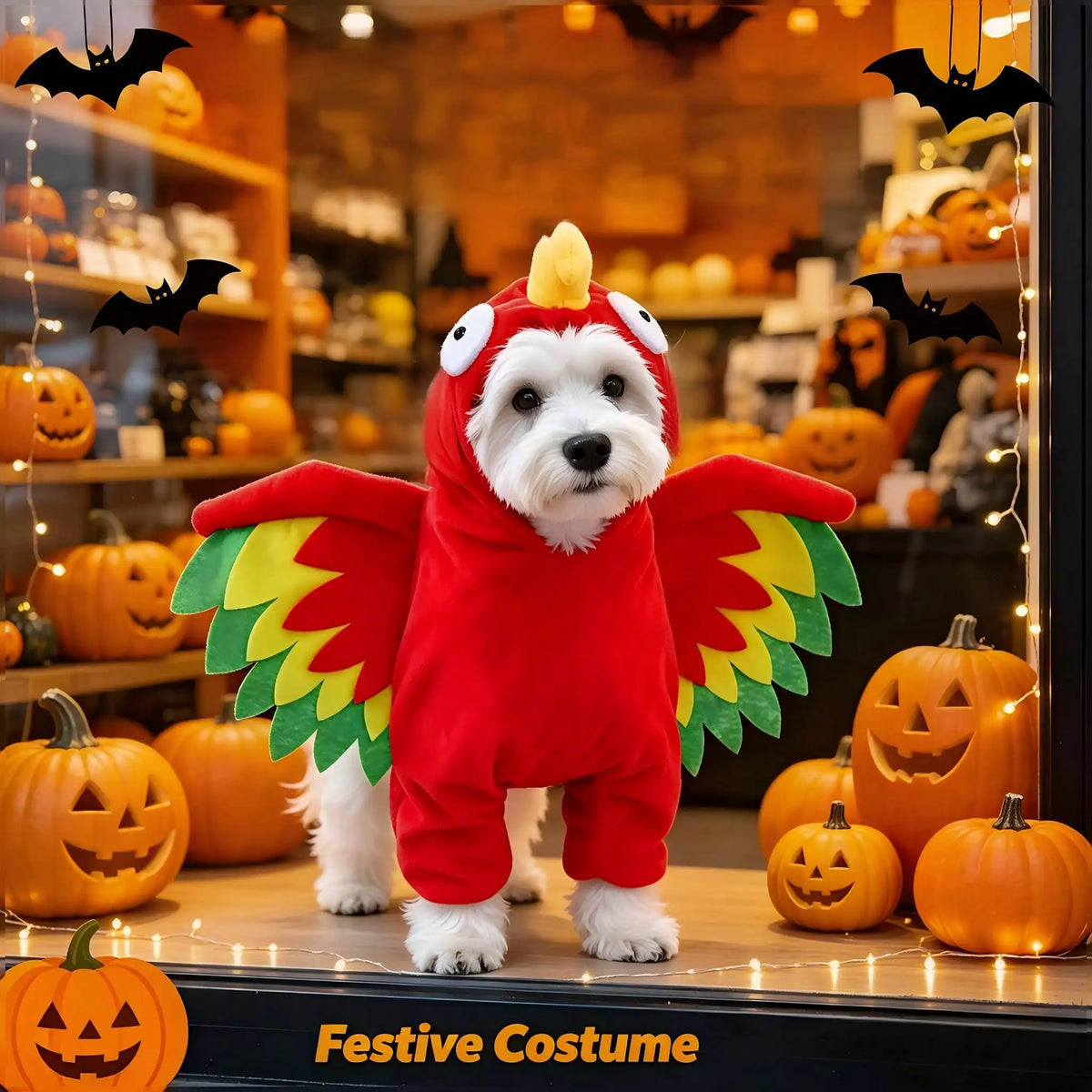 Halloween Turkey Pet Standing Costume With 3D Wings For Dogs