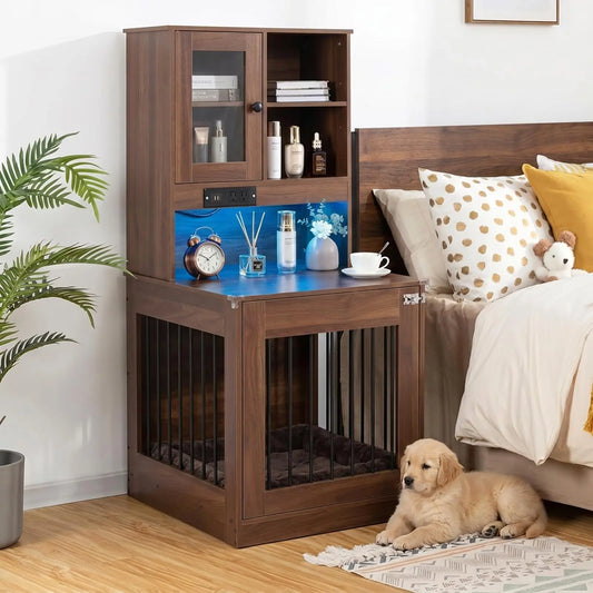 Wooden Dog Crate Furniture Nightstand For Small Pets
