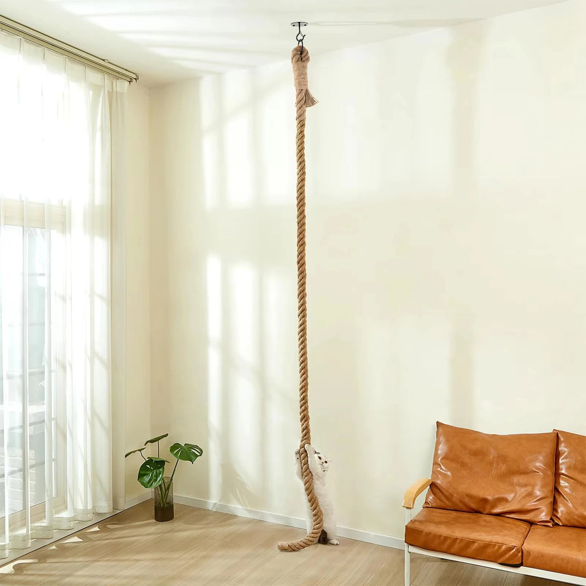 CWV Sisal Cat Ceiling Mounted Climbing Rope Scratcher