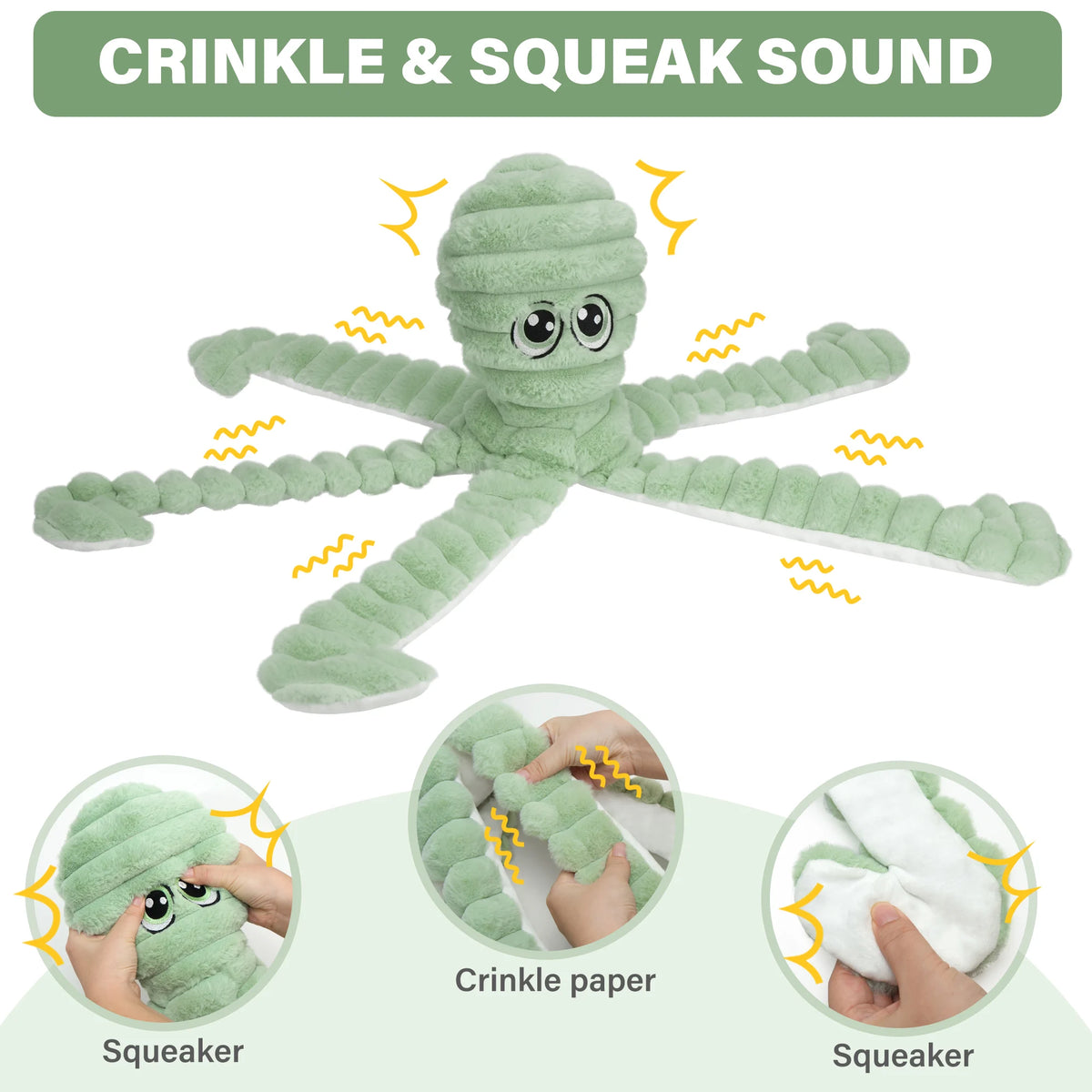 Octopus Squeaky Plush Interactive Dog Chew And Play Toy
