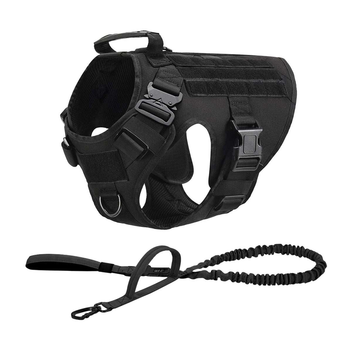 Petravel Tactical Dog Harness Padded Quick Release Molle Vest